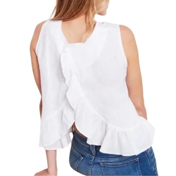 NWT Vineyard Vines Linen Ruffle Tank Blouse S - Picture 4 of 13